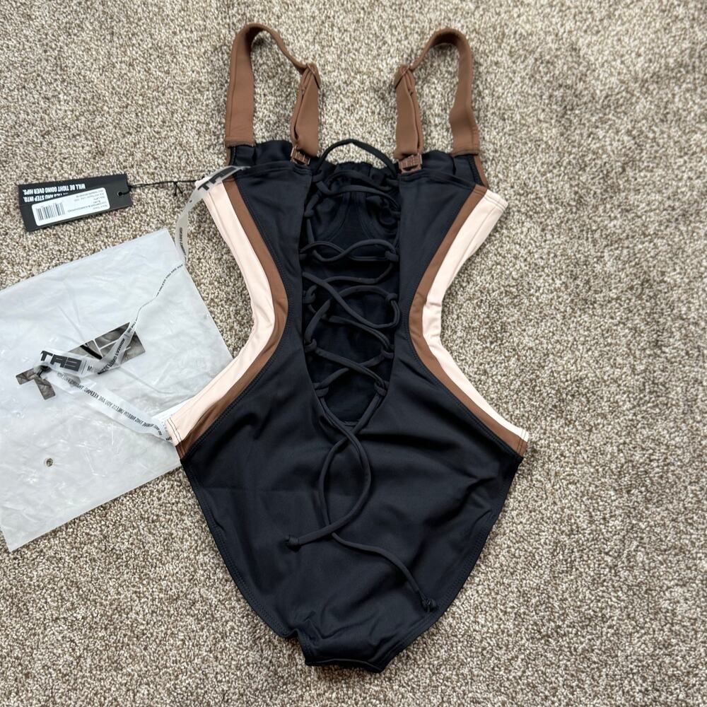 TA3 Lifty Sculpting Swimsuit Contour Black Mocha Peach XXS Reg/Long D/DD Cup NWT - Picture 6 of 11